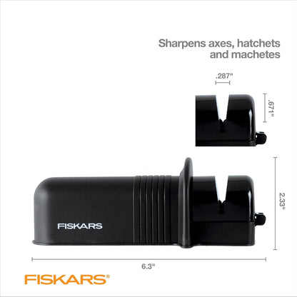 Fiskars - Afilador de hachas y cuchillos - Herramientas para exteriores y patio trasero - Negro