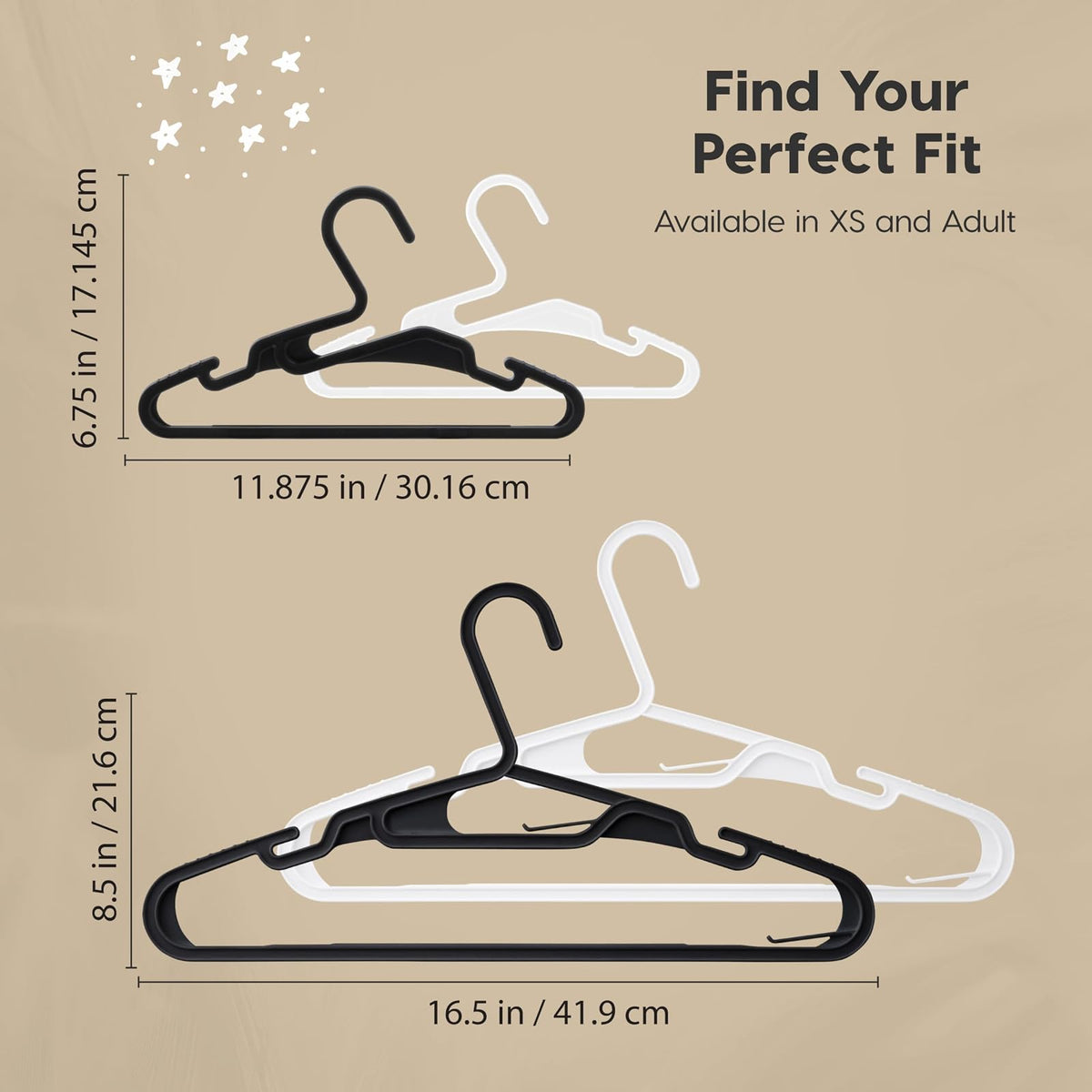 IRIS USA Ganchos de Plástico Flexible para Ropa, Paquete de 50 – con Ranuras en los Hombros, Organizadores para Accesorios Clóset Dormitorio o Lavandería Camisas Pantalones y Vestidos Ligeros, Blanco