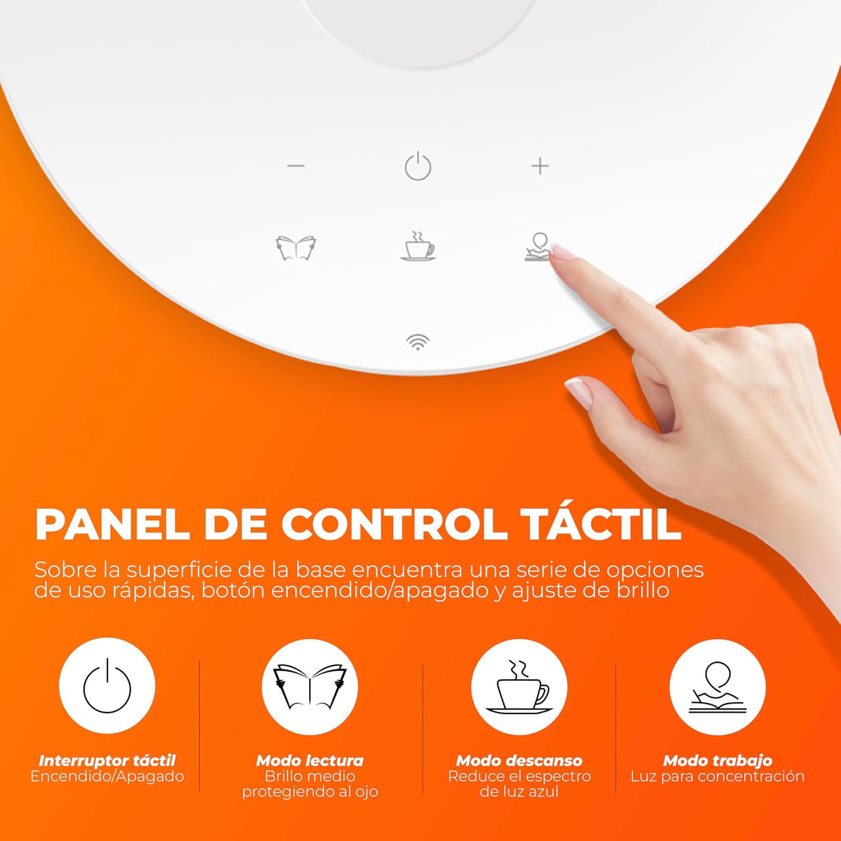 Tecnolite Connect - Lámpara de Mesa Inteligente WiFi LED 12 W con Estación de Carga Inalámbrica, Entrada USB, Luz Blanca Ajustable, Compatible con App móvil, Alexa, Google y Siri, Lámpara Interior