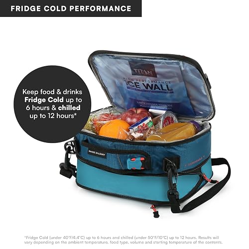 Arctic Zone Titan Deep Freeze - Paquete de almuerzo horizontal expandible en frío, con 2 paredes de hielo de alto rendimiento de 250 g, color azul