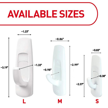 Command Medium Utility Hooks, 9-Hooks, 12-Strips (GP001-9NA) - Easy to Open Packaging
