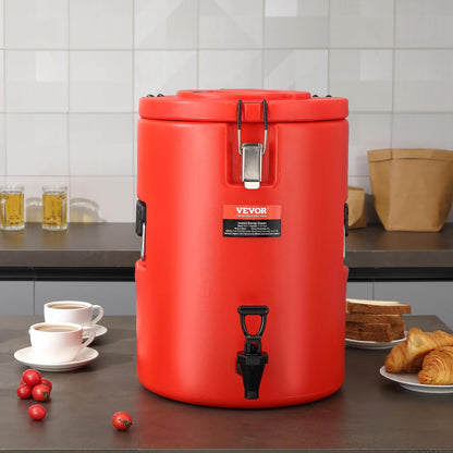 VEVOR Dispensador de bebidas aislado de acero inoxidable, 4.5 galones 17.2 litros, dispensador térmico de bebidas calientes y frías con mango de espita, grado alimenticio para té caliente, café, agua