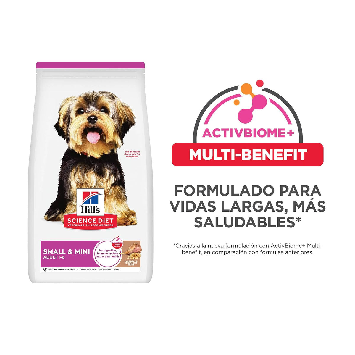 Hill's Science Diet Small Mini Croquetas para Perro Adulto Cordero 2Kg | Croquetas Hill's para perro, cordero real, razas pequeñas, digestión saludable, sistema inmunológico fuerte
