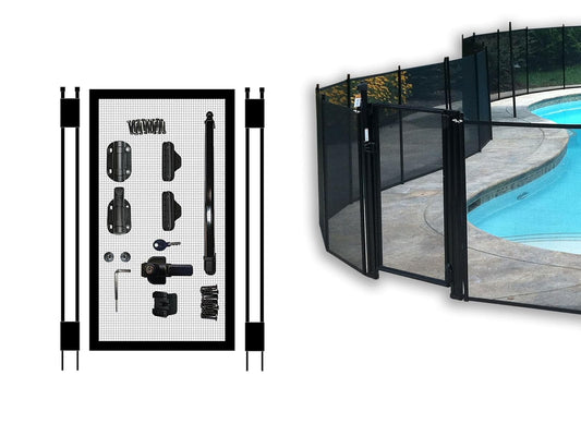 Life Saver - Kit de Puerta de Cierre automático para Valla de Piscina, Color Negro (Paquete de 1)