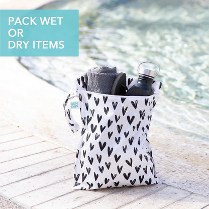 Bumkins - Bolsa húmeda impermeable para bebé, viajes, traje de natación, pañales de tela, piezas de bomba, piscina, playa, ropa de gimnasio, artículos de cambiador, gancho para carriola, guardería