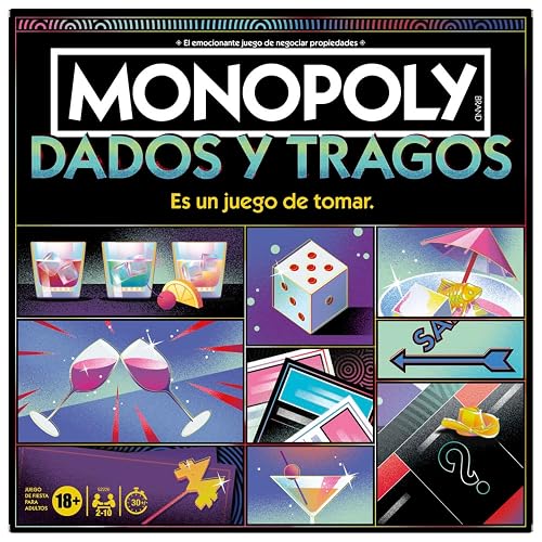 Monopoly Tragos y Dados Juego de Mesa para Mayores de 18 Años