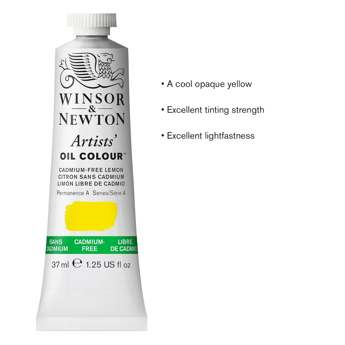 Winsor & Newton Pintura al Óleo 37 ml S-4 Lemon Libre de Cadmio #898
