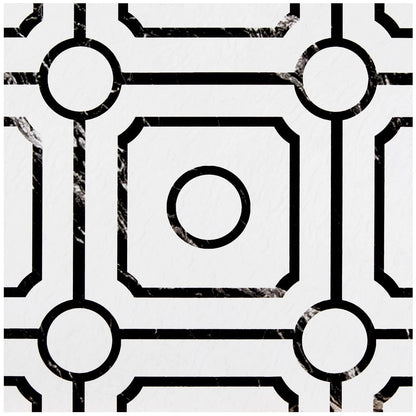 Achim Home Decor - Azulejos de vinilo autoadhesivo retro de 12 pulgadas, 20 azulejos, 12 x 12 pulgadas, patrón Carrera, despegar y pegar, suelos de bricolaje para cocina, comedor, dormitorios y baños