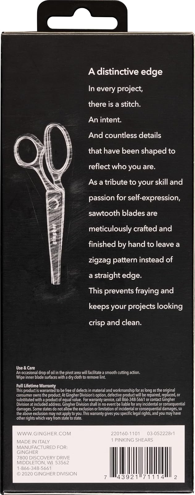 Gingher 7.5 Inch Pinking Shears (01-005272)