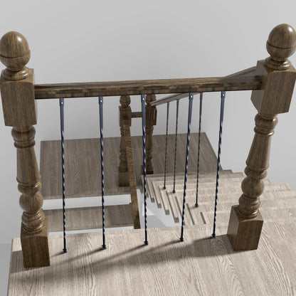 VEVOR - de metal para escalera, 44 x 1/2 pulgadas, ejes decorativos de acero galvanizado, paquete de 10 de cubierta con giros huecos, de escalera en espiral negra