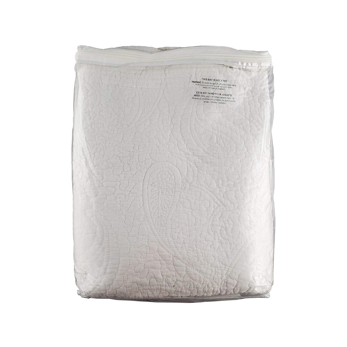 Greenland Home Paisley Quilted Bed Skirt, Ivory, King
