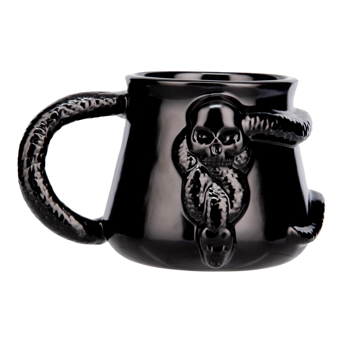 Paladone Taza de café de cerámica negra de Harry Potter con marca oscura Nagini, con licencia oficial de 400 ml, diseño de Muerto, Wizarding World Merchandise, regalo para adultos y Potterheads