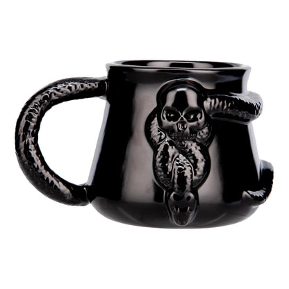 Paladone Taza de café de cerámica negra de Harry Potter con marca oscura Nagini, con licencia oficial de 400 ml, diseño de Muerto, Wizarding World Merchandise, regalo para adultos y Potterheads