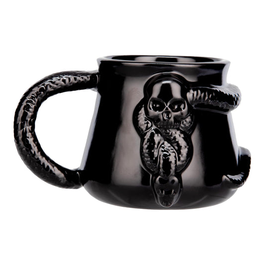 Paladone Taza de café de cerámica negra de Harry Potter con marca oscura Nagini, con licencia oficial de 400 ml, diseño de Muerto, Wizarding World Merchandise, regalo para adultos y Potterheads