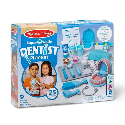 Melissa & Doug Juego de Imitación de Dentadura y Accesorios Dentales, Multicolor, 26 pcs