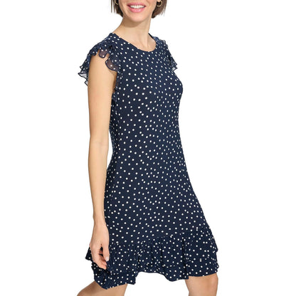 Tommy Hilfiger Jersey de Manga Corta hasta la Rodilla Vestido para Mujer