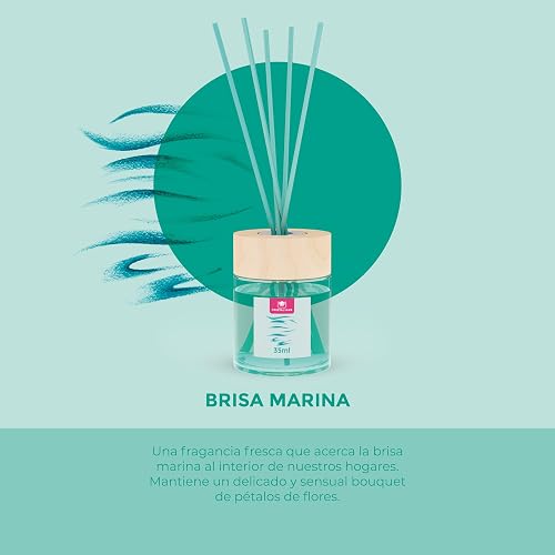 Cristalinas Ambientador de Cañas Ratán 3 Pack, Difusor sin Alcohol, Brisa Marina 40ml