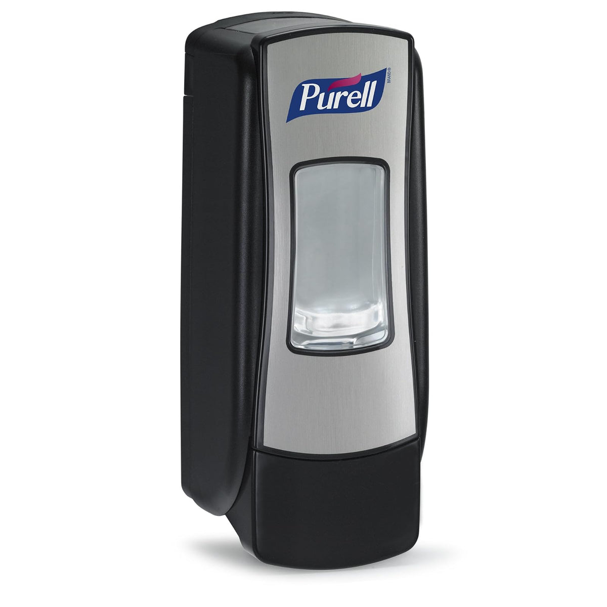 PURELL ADX-7 Dispensador de desinfectante de manos estilo empuje, cromo/negro, para repuestos de desinfectante PURELL ADX-7 700 ml (paquete de 1) – 8728-06