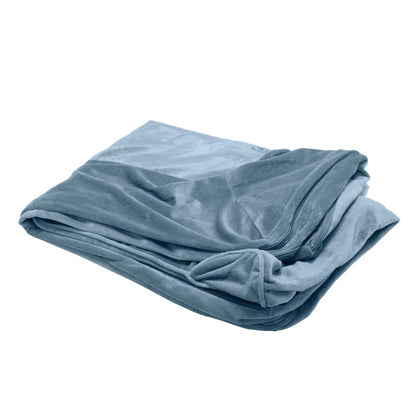 Furhaven Cama Ortopédica Estilo Sofá para Perro, Terciopelo y Piel Sintética - Sofá cama (sólo la funda) - Medium (Pack of 1) - Velvet Harbor Azul