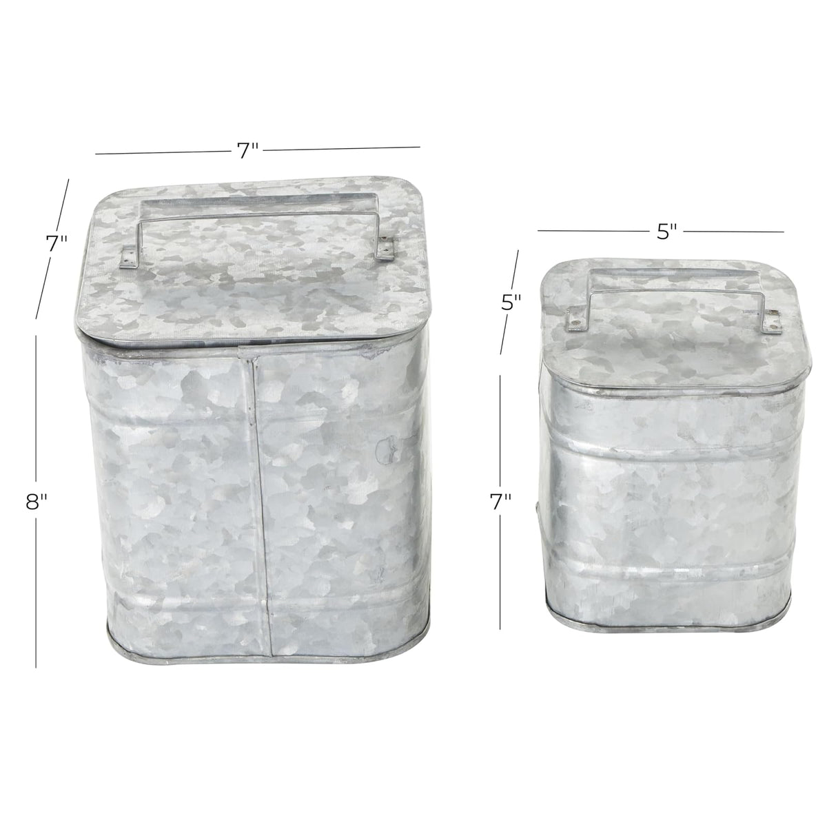 Deco 79 49123 Metal Square Lidded Box Set of 2