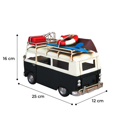 Running Combi Kayak | Estilo Vintage | Adornos de Escritorio | para Oficina y hogar | Combi a Escala | Negra | 17 x 19 cm