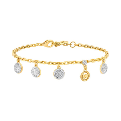 Pulsera Michael Kors para mujer con charm de disco con cristales, MKJ8631931