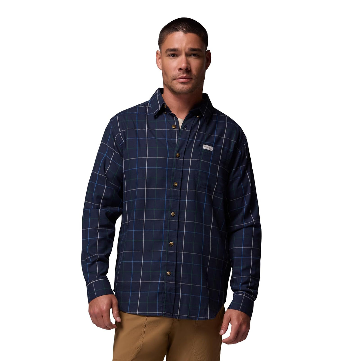 Columbia Rapid Rivers II Camisa de Manga Larga para Hombre - Collegiate Navy Tattersall - CH