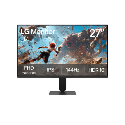 LG Monitor Gamer 27U411B-B, 27" Panel IPS y resolución Full HD (1920x1080), 144Hz, FreeSync, Contrast Ratio 1050:1, 1ms MBR