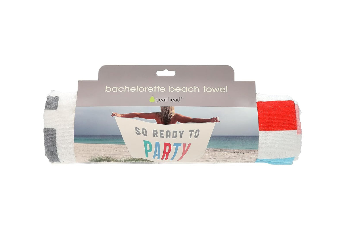 Pearhead - Toalla de Playa Lista para Fiesta, decoración de Despedida de Soltera, Accesorio para Novia para ser Regalo de Despedida de Soltera, Regalo de Despedida de Soltera