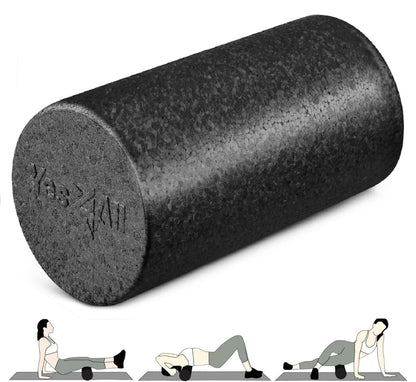 Yes4All Rodillo de Espuma EPP de Alta Densidad para Espalda - Negro - 12in