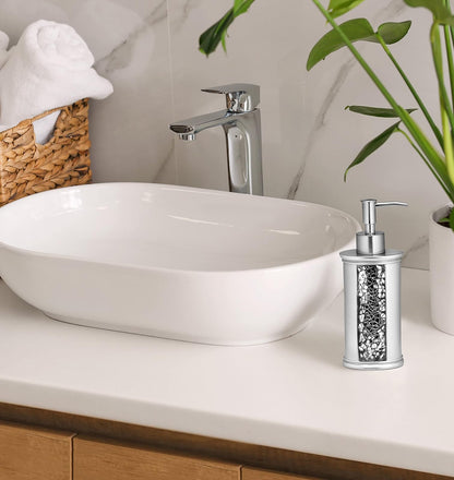 Popular Bath Soap Dispenser/Lotion Pump, Sinatra Collection, Silver