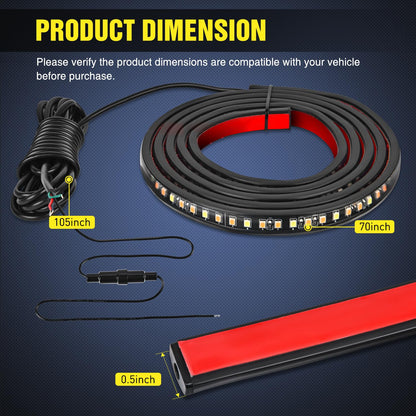 Nilight TL-311 Paquete de 2 Tiras LED de 70 Pulgadas para Estribo de Camión, 216 LED, Blancas/Ámbar Secuencial, para Cabina Extendida