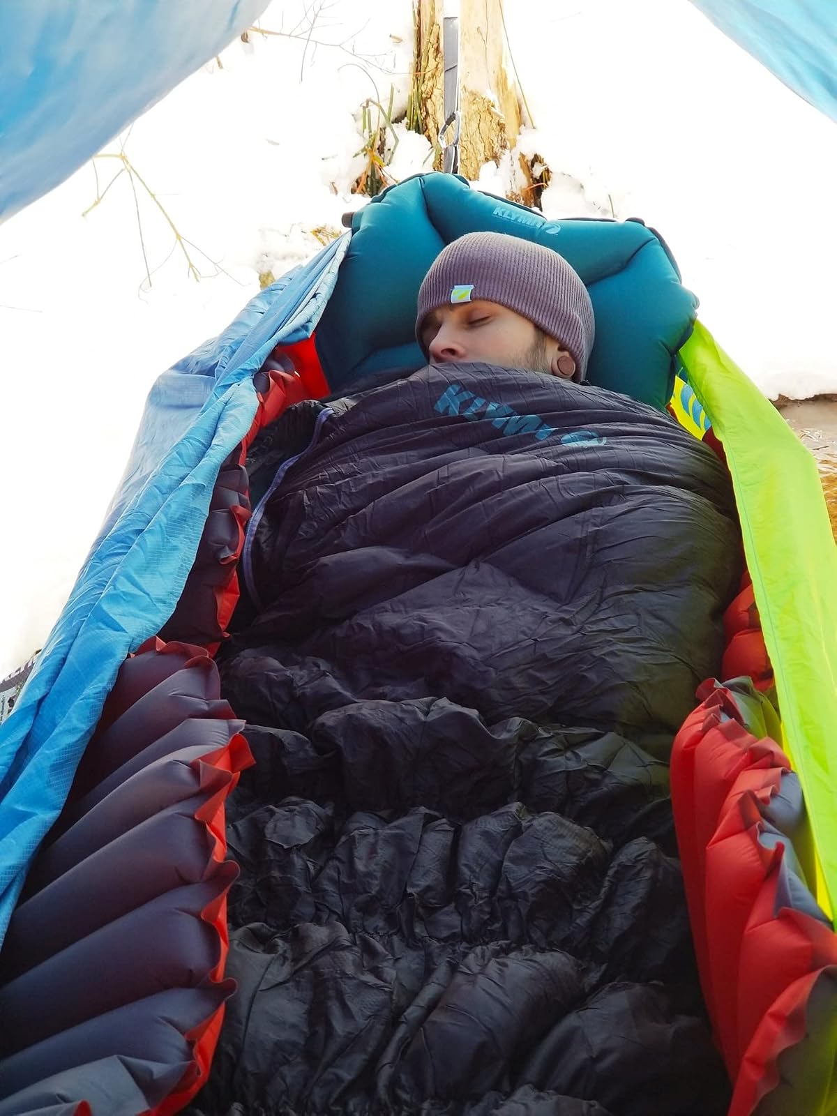 Klymit Hamaca V Cojín de Dormir, Comodidad Inflable, par con Hamaca Transversal, el Mejor Equipo para Acampar
