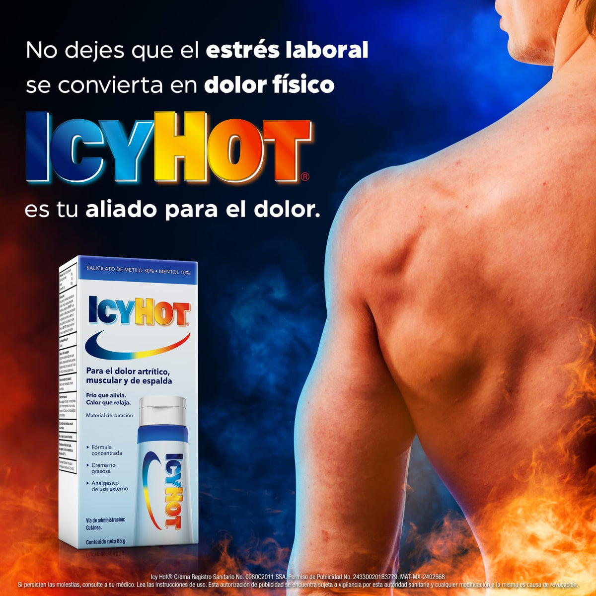 Icy Hot Crema Analgésica para el Dolor Artrítico, Muscular y de Espalda en Tubo 85 g. Con Doble Acción que Proporciona un Rápido Alivio del Dolor
