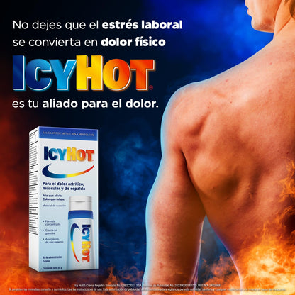 Icy Hot Crema Analgésica para el Dolor Artrítico, Muscular y de Espalda en Tubo 85 g. Con Doble Acción que Proporciona un Rápido Alivio del Dolor