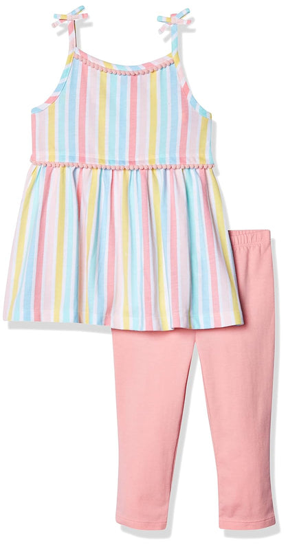 Kids Headquarters conjunto de túnica y leggings para niña - Rayas - Peonía - 12 Meses