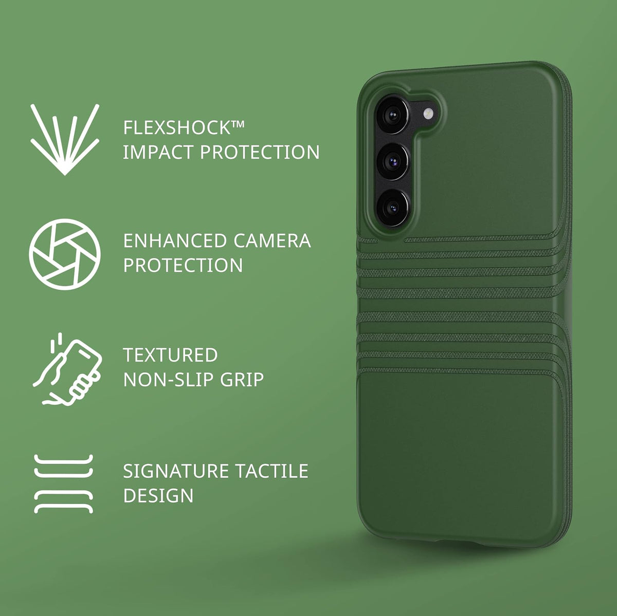 tech21 EVO - Funda táctil para Samsung Galaxy S23 Plus, protección contra caídas de 15 pies, Color Verde