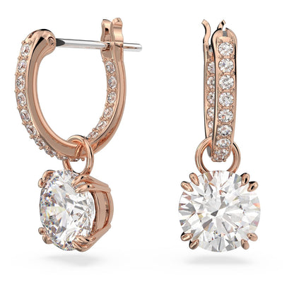 Swarovski Stilla Kollektion Tropfenohrringe, Rundschliff, Weiß