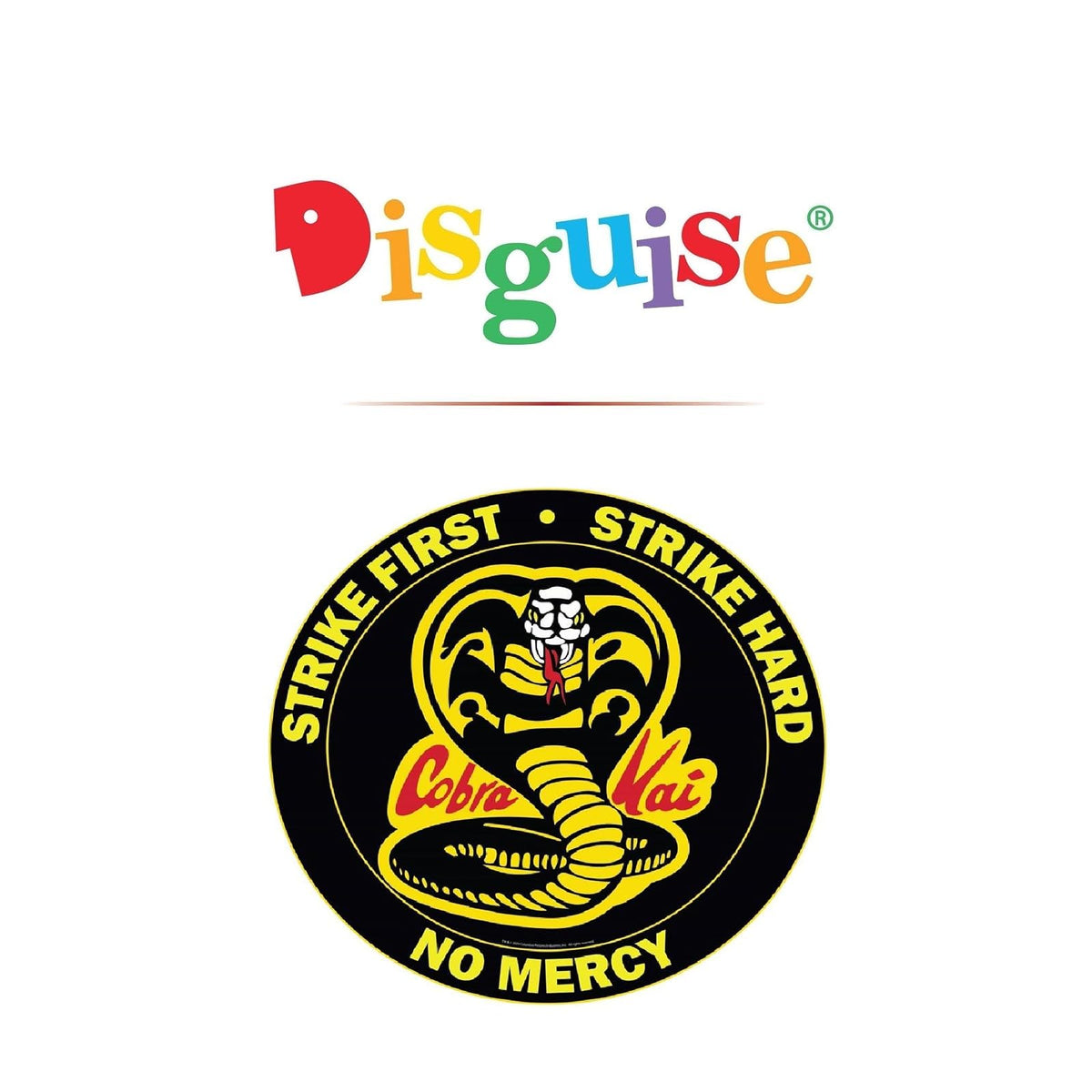 Cobra Kai - Disfraz oficial de Cobra Kai para niños, con cinturón negro, talla L (10-12)