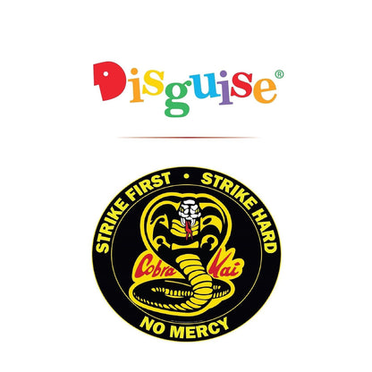 Cobra Kai - Disfraz oficial de Cobra Kai para niños, con cinturón negro, talla L (10-12)