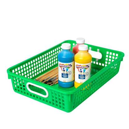 Really Good Stuff - Cesta de almacenamiento de papel de computadora de plástico para aula o hogar, 14 x 10 pulgadas, cesta de malla de plástico, sin arrugas, agrupación para 6