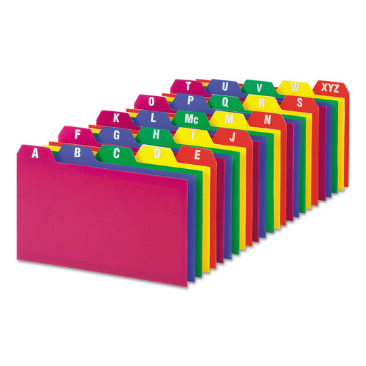 Oxford Guía de Tarjetas de Índice 73153 | 3 x 5 pulgadas, A-Z, pestañas de 1/5 pulgadas, colores surtidos, juego de 25, poly