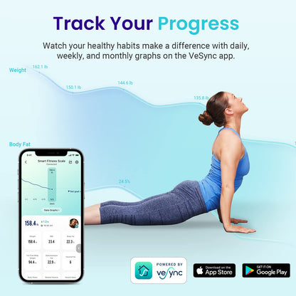 Etekcity, báscula de peso digital con Bluetooth, Apple Health y Google Fit, 400 libras, aprobado por la FDA