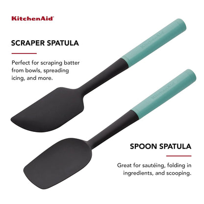 KitchenAid - Juego de espátulas, 2 piezas, Aqua Sky