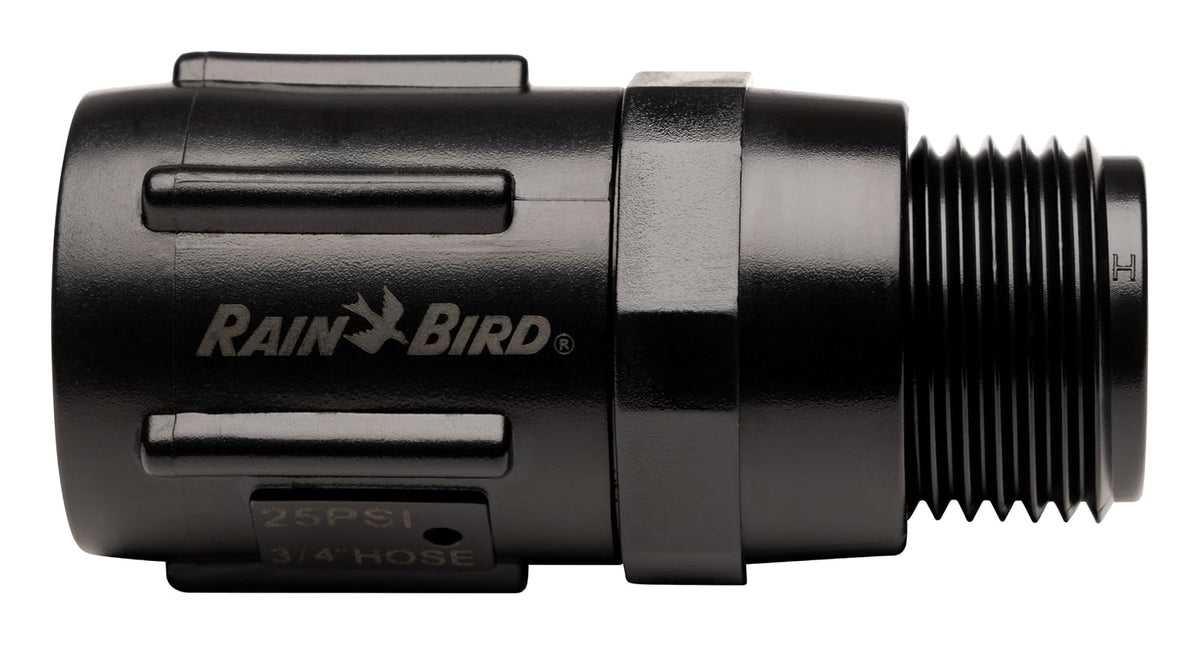 Rain Bird HT07525PSI - Regulador de presión de riego por goteo de 25 PSI, rosca de manguera hembra de 3/4 pulgadas x rosca de manguera macho de 3/4 pulgadas