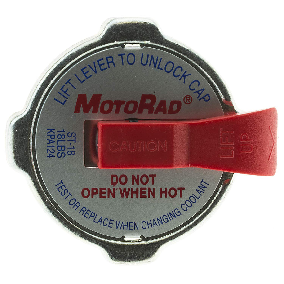 MotoRad Tapa de Radiador ST18 para Jeep Wrangler, Grand Cherokee y Dodge Charger, Plateado