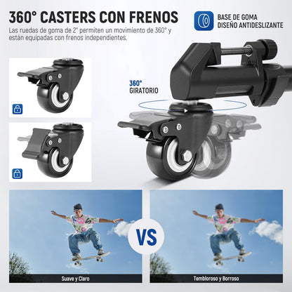 Neewer Fotografía Professional Heavy Duty Trípode Dolly con Ruedas de Goma y Patas Ajustables para Cámaras DSLR Iluminación de Video Fotográfico