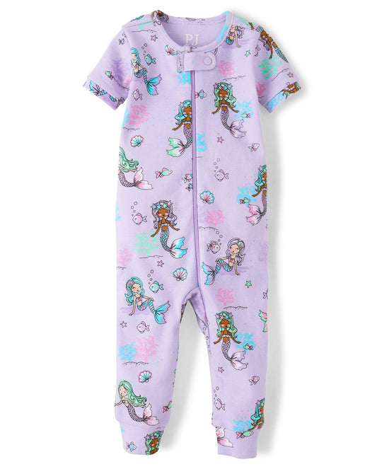 The Children's Place Pijama de una Pieza sin pies de Manga Corta Mamelucos para bebés y niños pequeños para bebés niñas