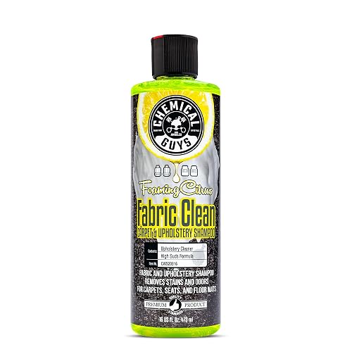Chemical Guys Champú Espumante Limpiador de Telas, Moquetas y Tapicerías, Seguro para Automóviles, Camiones, Todoterrenos, Motocicletas, Autocaravanas y Más, 473 ml