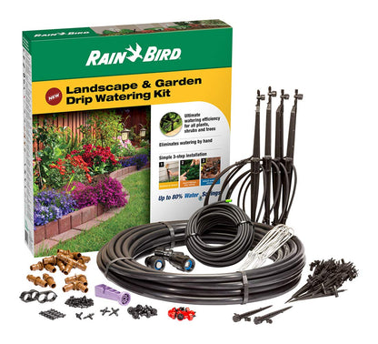 Rain Bird LNDDRIPKIT - Kit de riego por Goteo para Paisaje/jardín con goteros, microburbujas, microburbujas